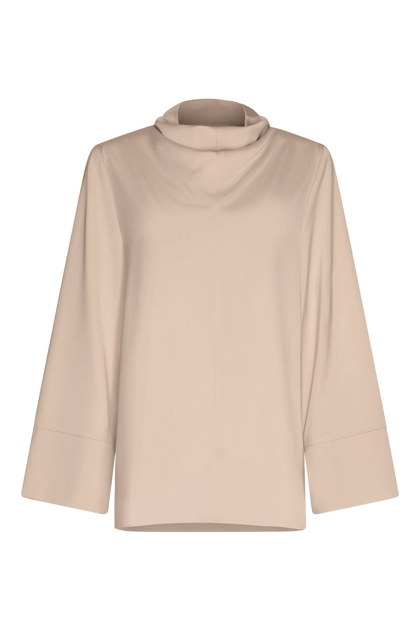 The High-Neck Satin Set - Warm Taupe