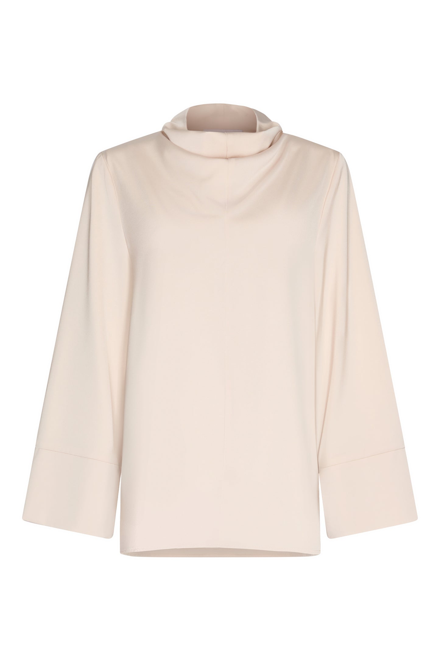 The High-Neck Satin Set - Peachy beige