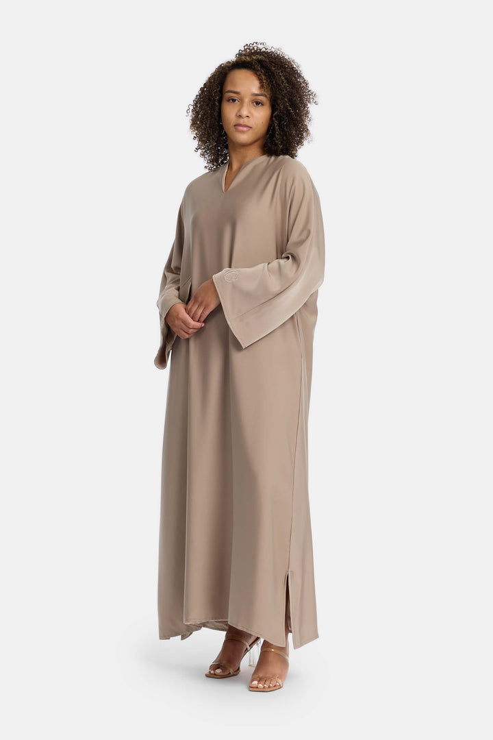 CAMELIA Satin dress - Ash Taupe