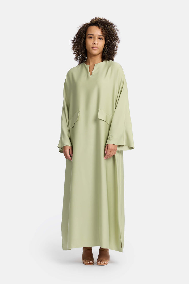 CAMÉLIA Satin Dress - Light Green
