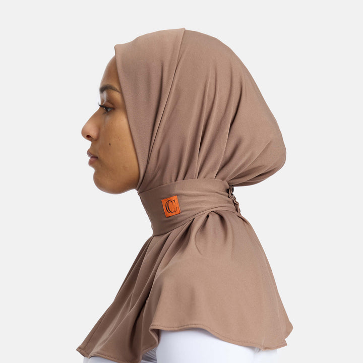 Instant scarve - Ash taupe with orange