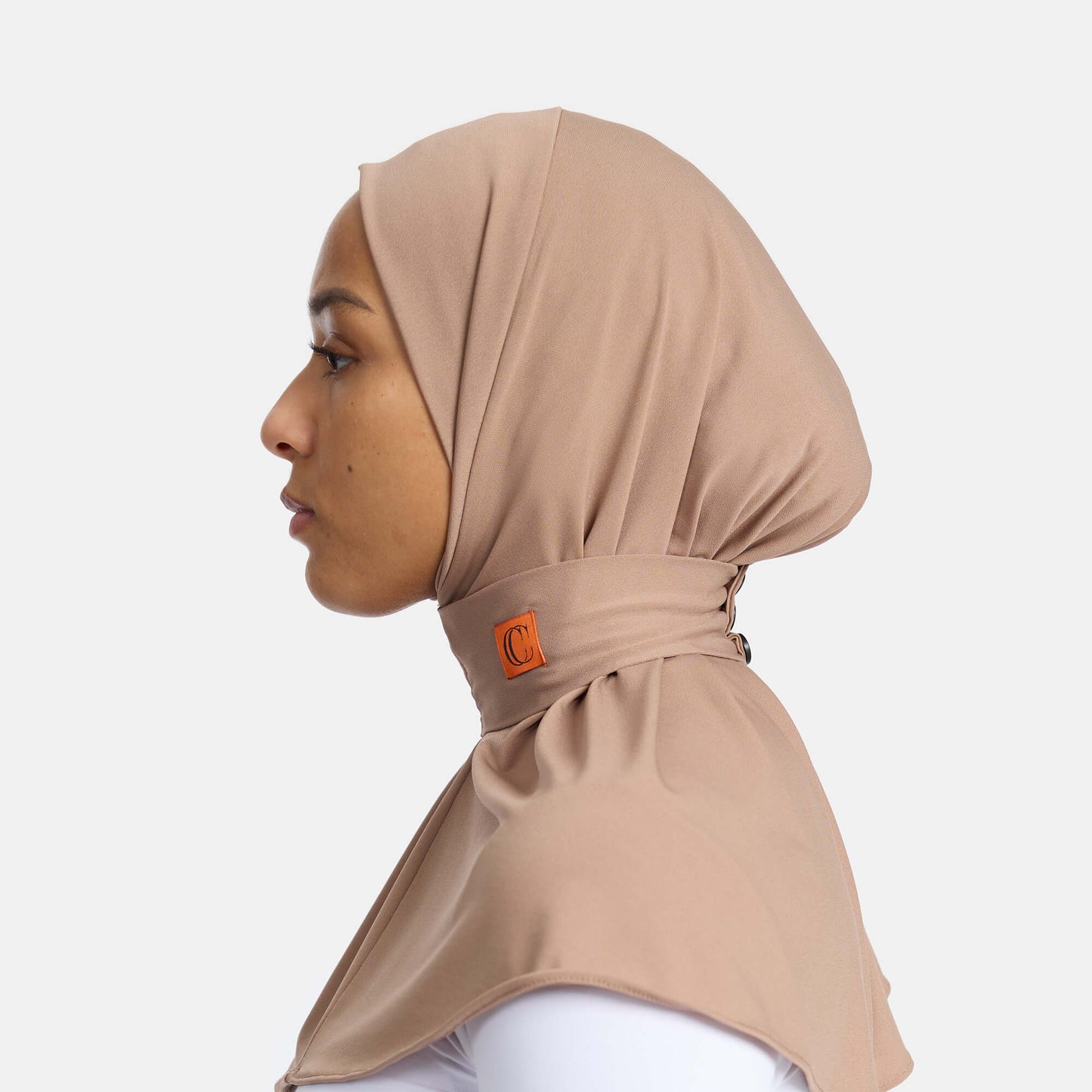 Instant scarve - Latte beige with orange