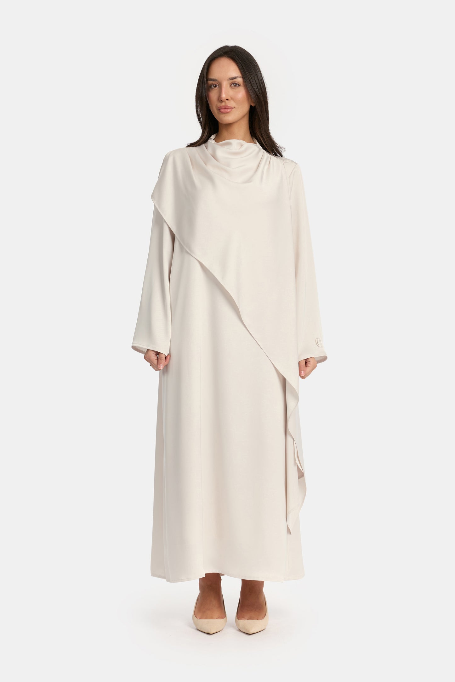 Draped Overlay Dress - Soft Ivory