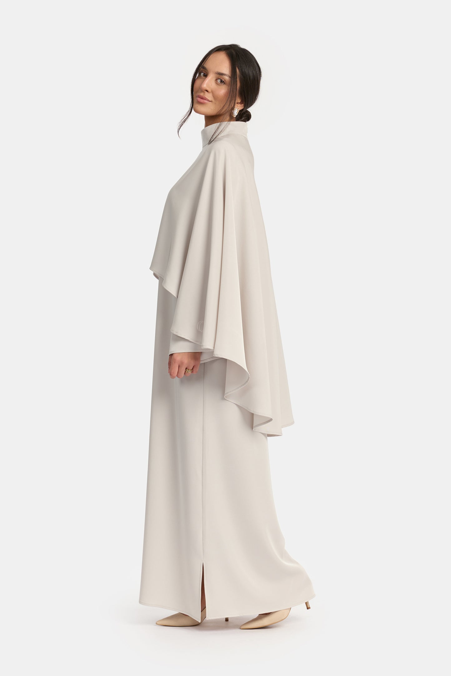 Cape Dress - Soft Pearl