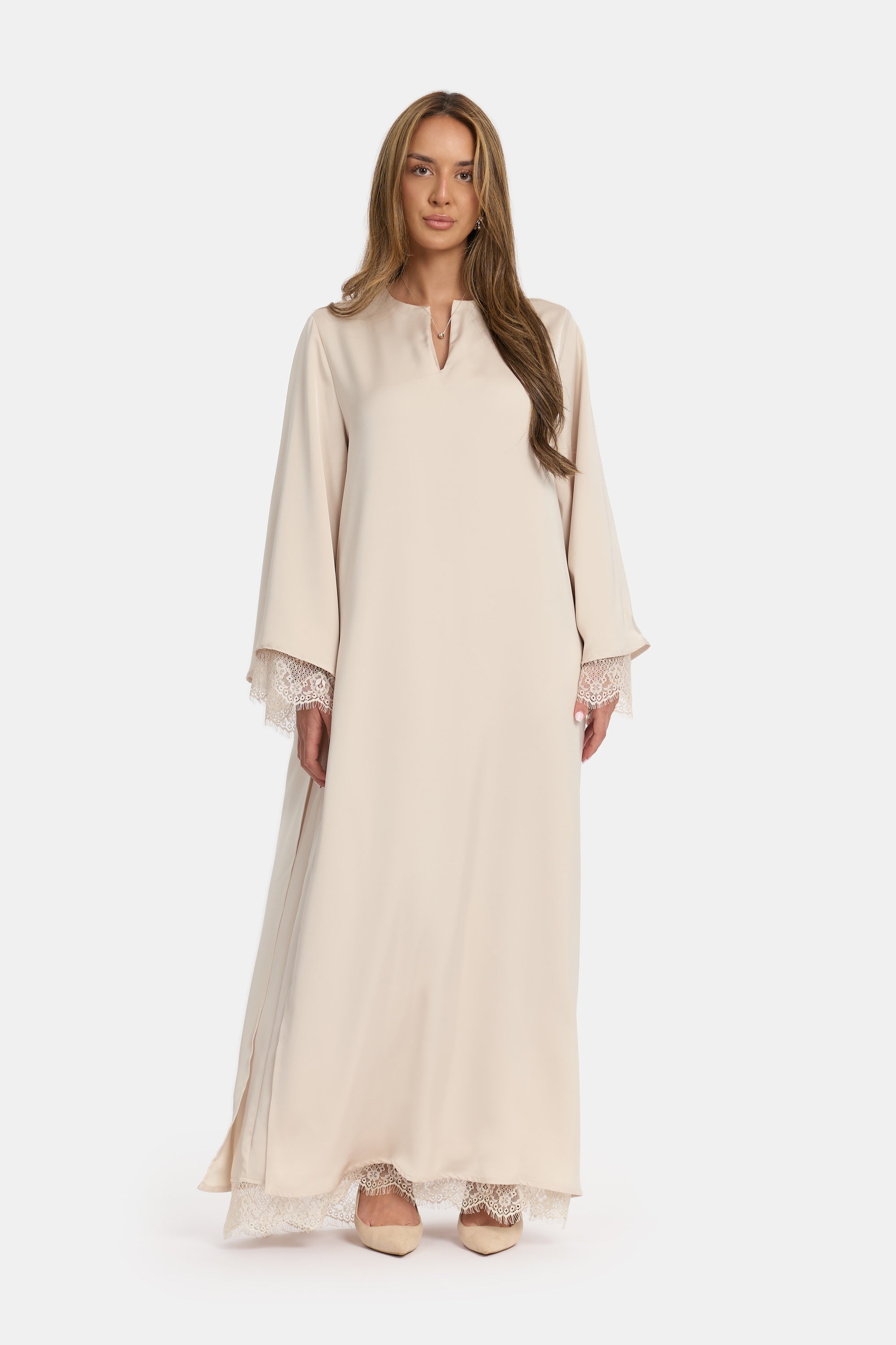 silk layer dress Double-Layer Lace calf Subtle stretch for St. John Evening Crystal اللون:لون مخصص party-wear