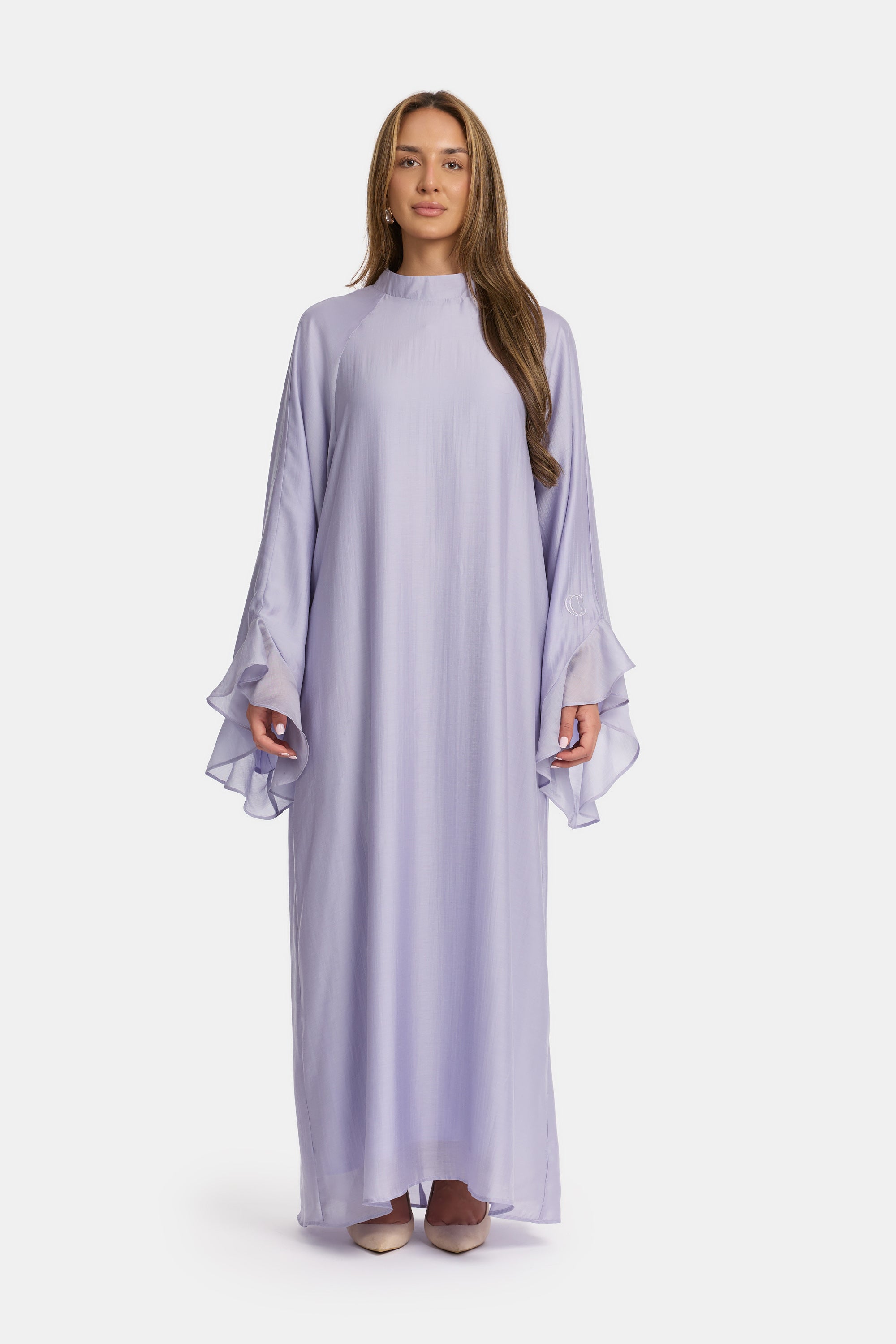 long flowy purple dress Sleeve Size:12X crafted with lilac purple Glitterati Sequin Mini Dress MF2130P