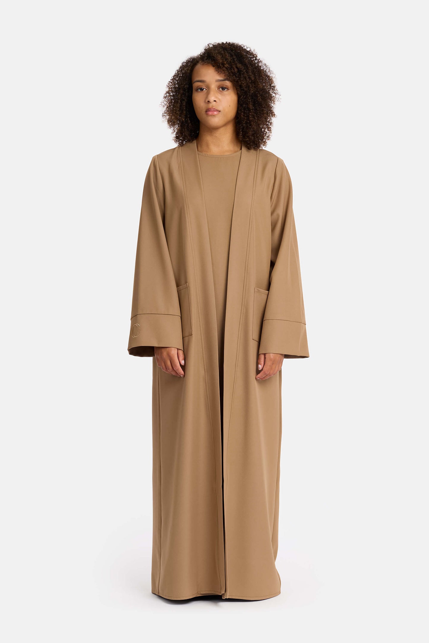Basic Abaya with pockets- Brown