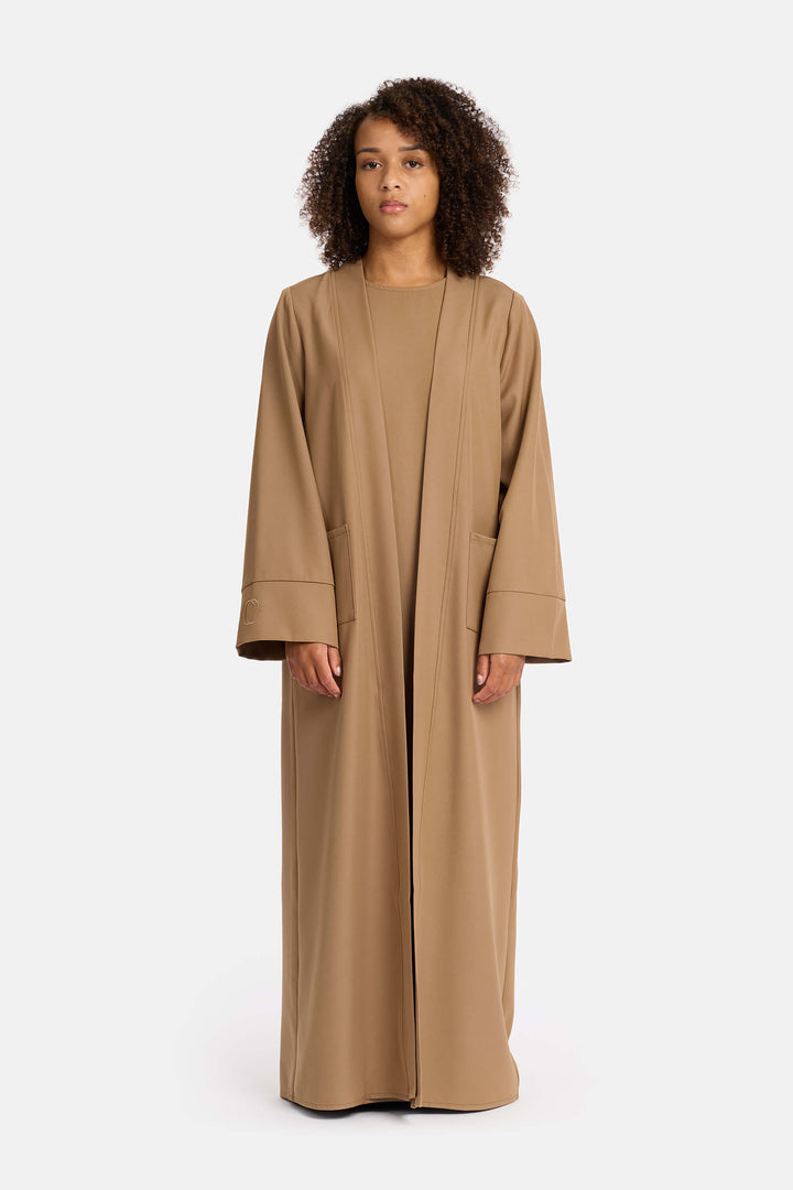 Basic Abaya with pockets- Brown