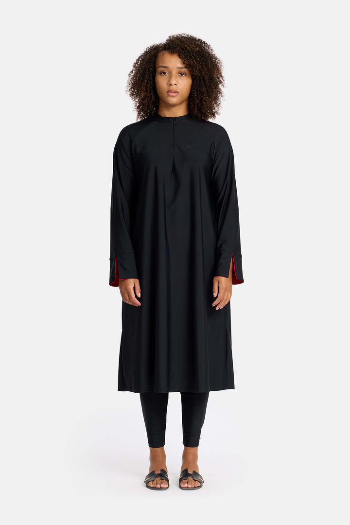 CAMÉLIA Burkini LONG - Black Red
