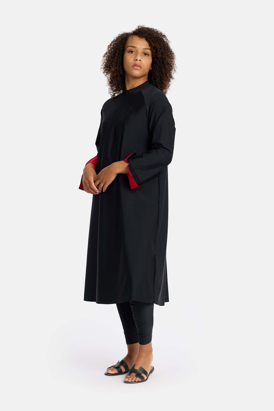 CAMÉLIA Burkini LONG - Black Red