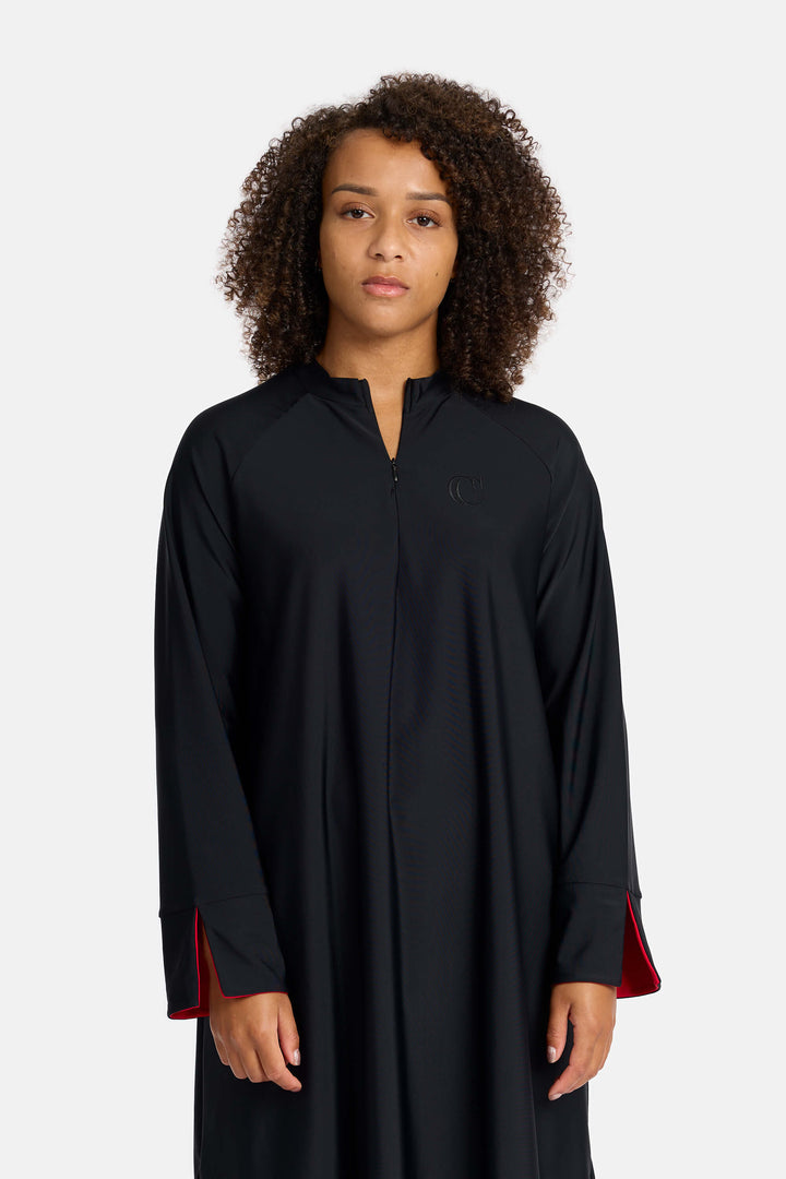 CAMÉLIA Burkini LONG - Black Red