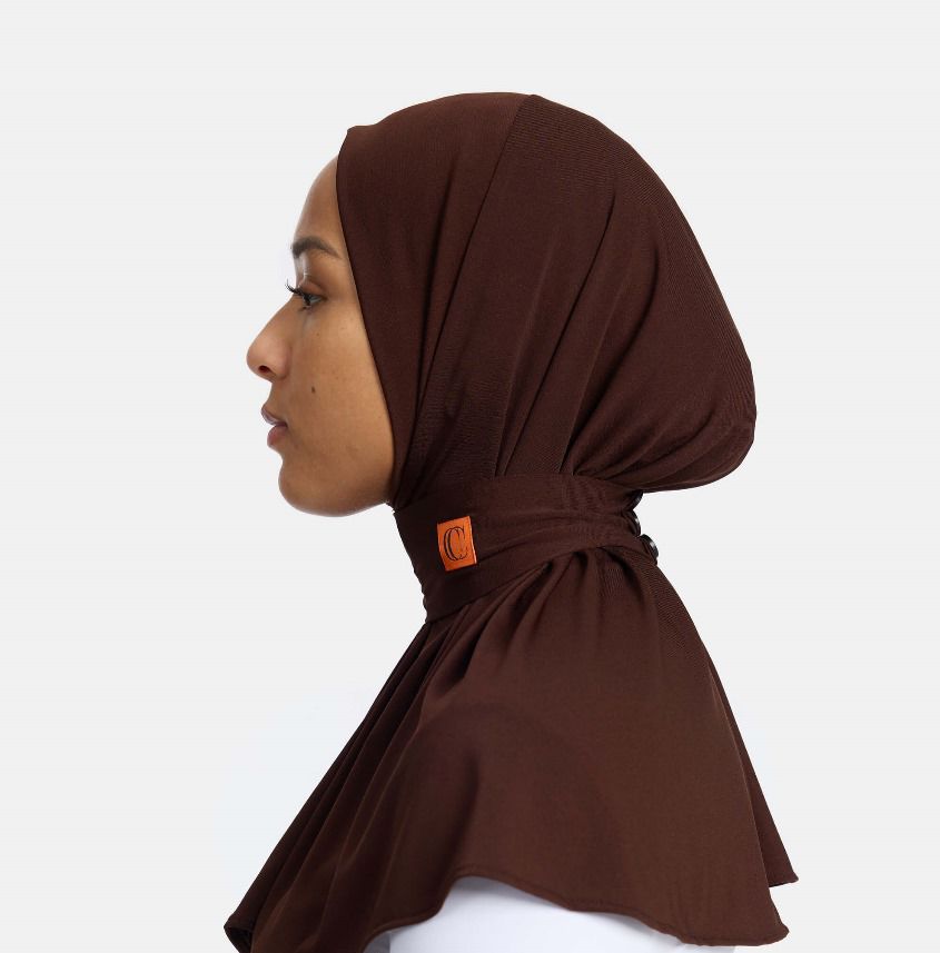 Instant scarve - Choco brown with Orange