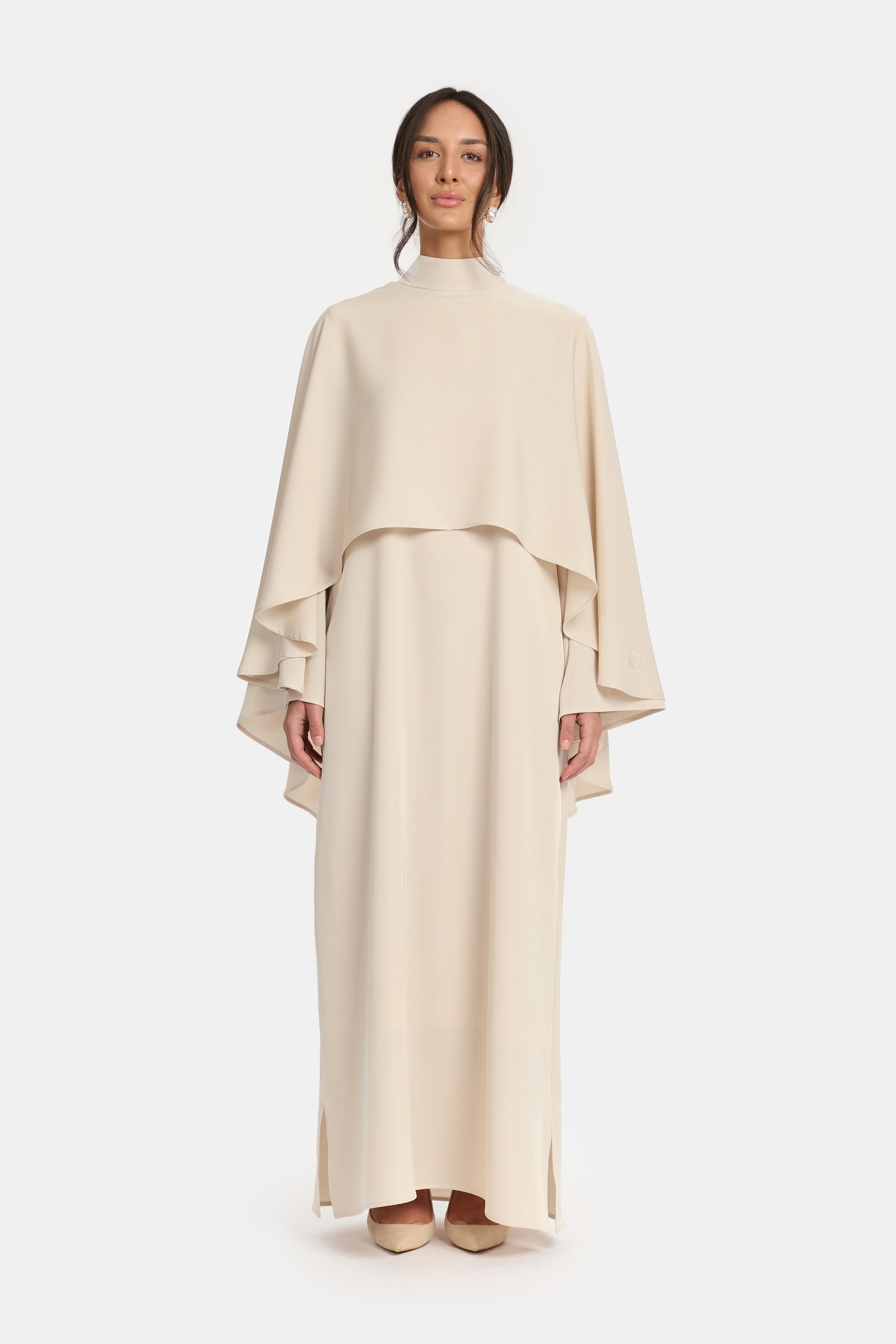 Cape Dress - Soft Ecru CAMLIA OFFICIAL Cape Dress - Soft Ecru CAMLIA OFFICIAL