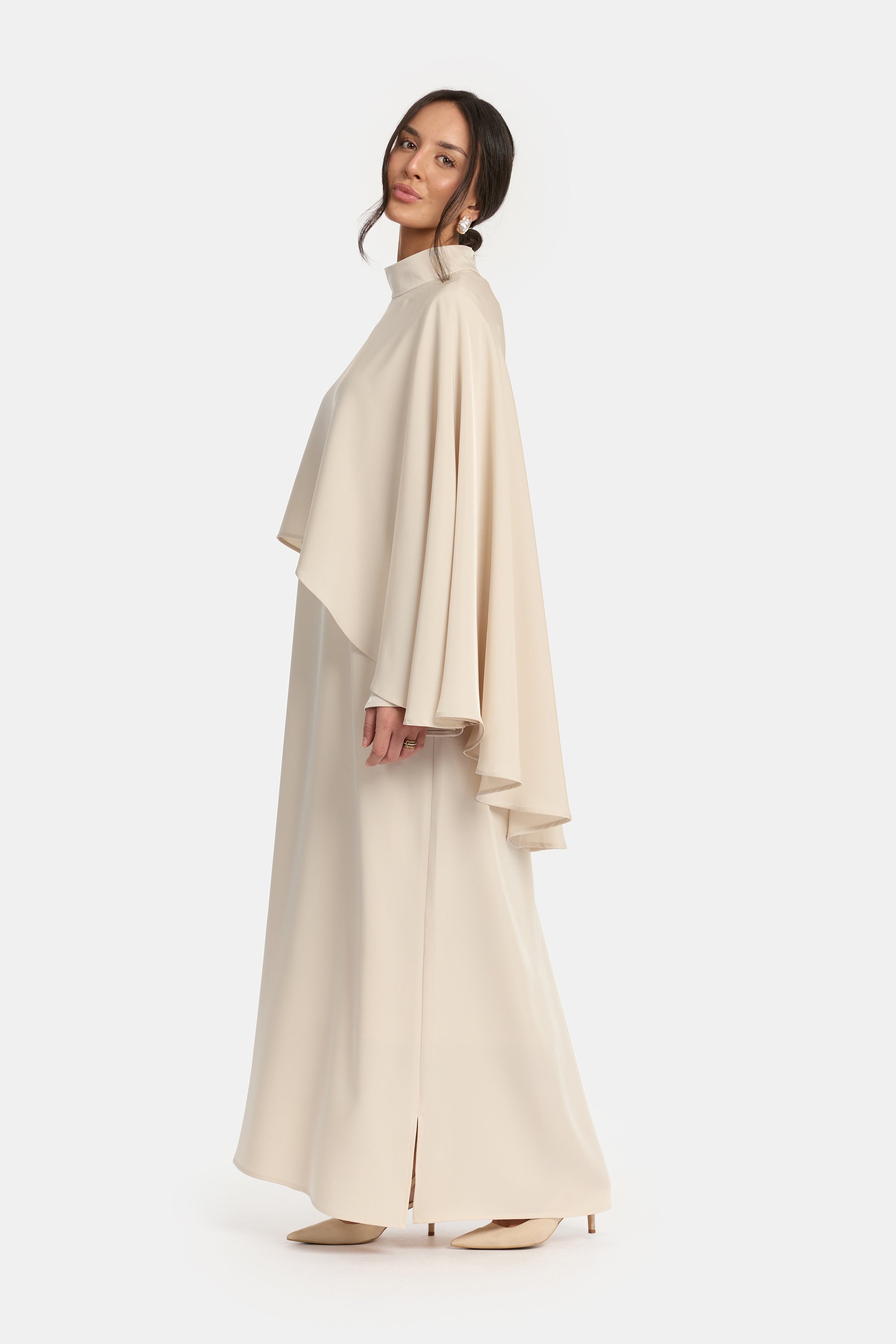 Cape Dress - Soft Ecru