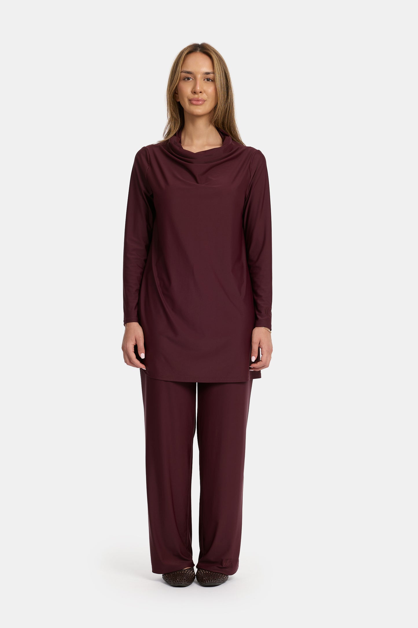 Luna Drape Burkini - Burgundy