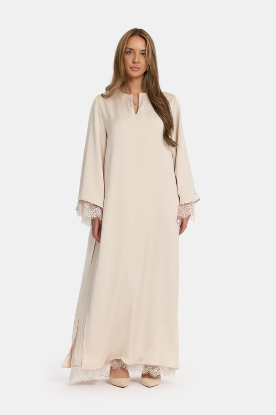 Double-Layer Lace Dress - Vanilla Silk