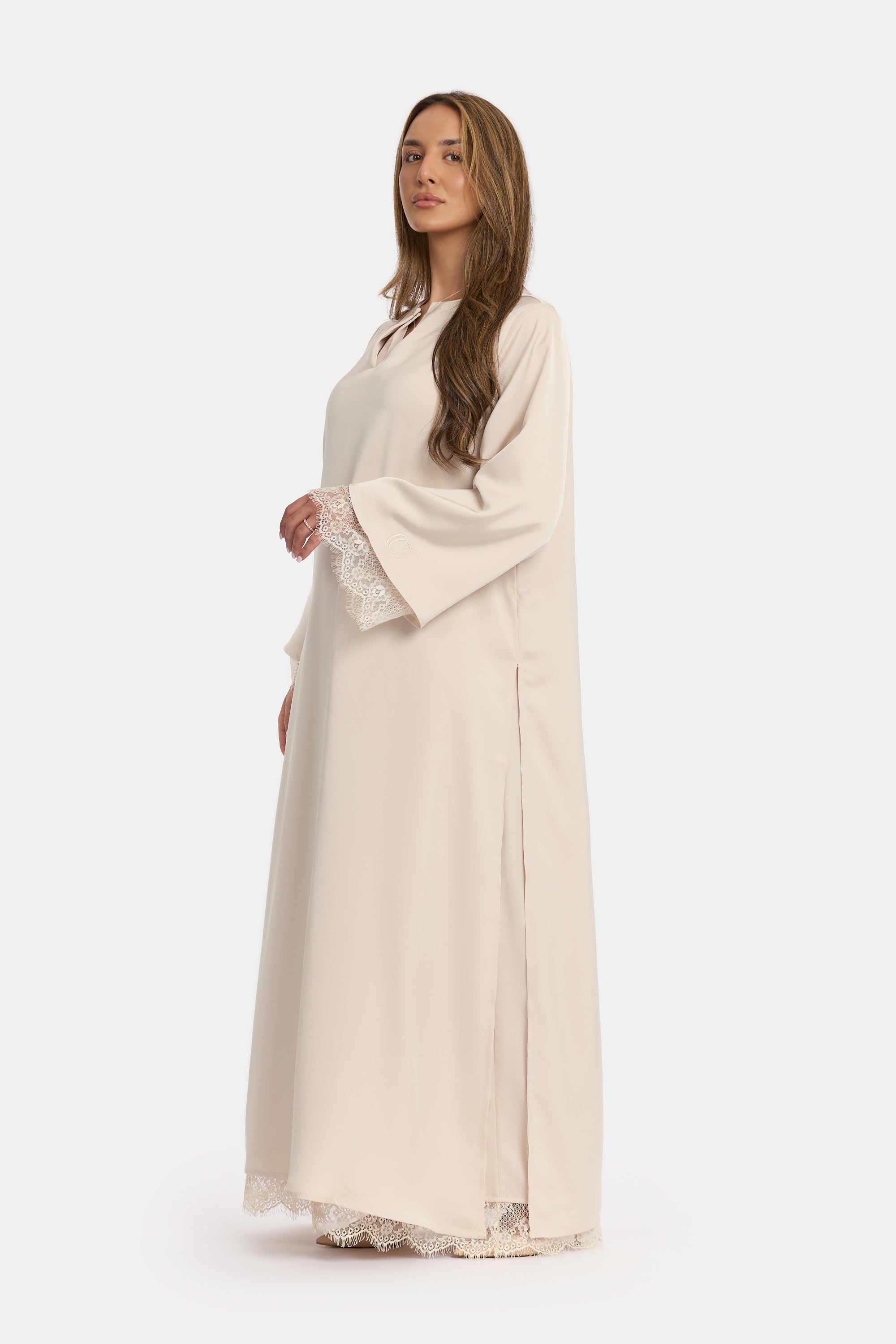 Double-Layer Lace Dress - Vanilla Silk