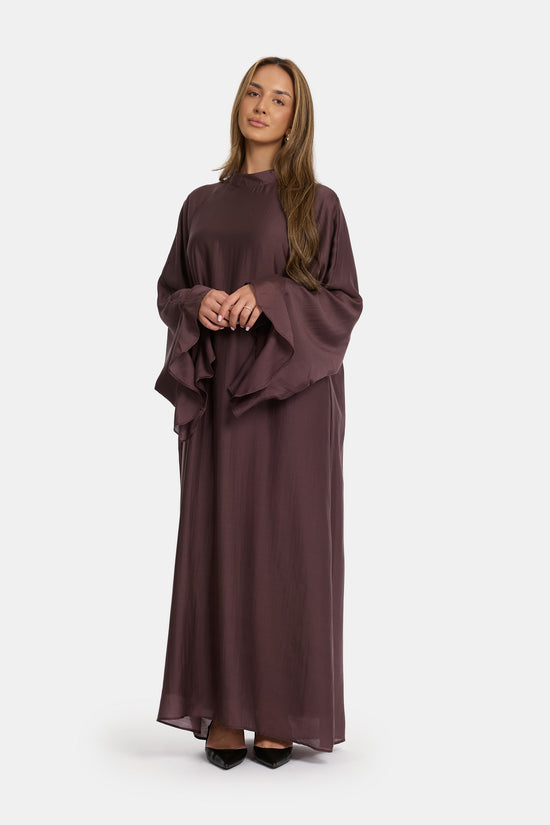 Flowy Sleeve Dress - Deep Plum