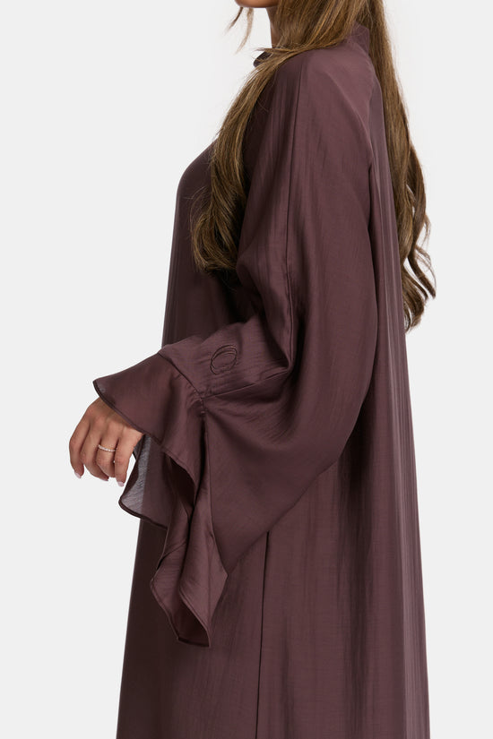 Flowy Sleeve Dress - Deep Plum