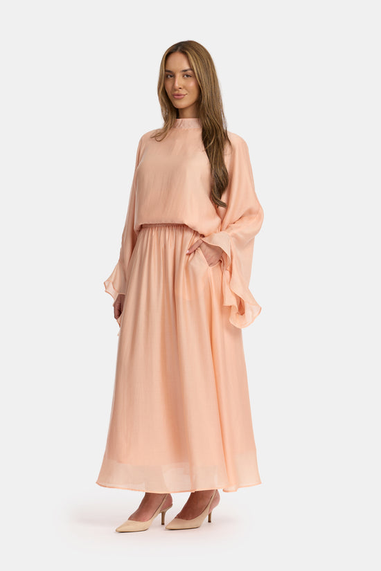 Flowy Sleeve Co-Ord Set - Apricot Glow