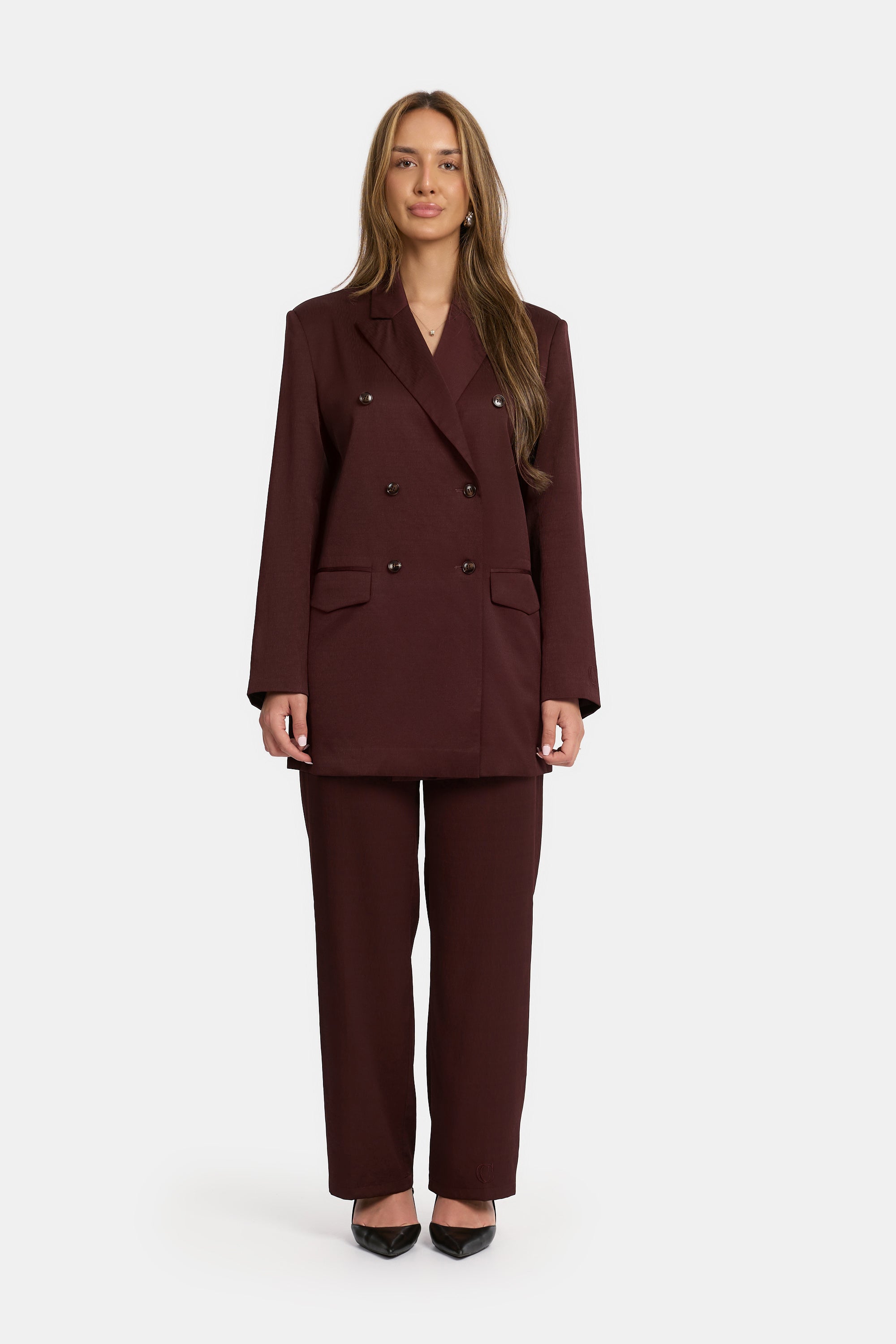 Textured Pants - Burgundy