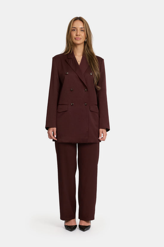 Textured Pants - Burgundy