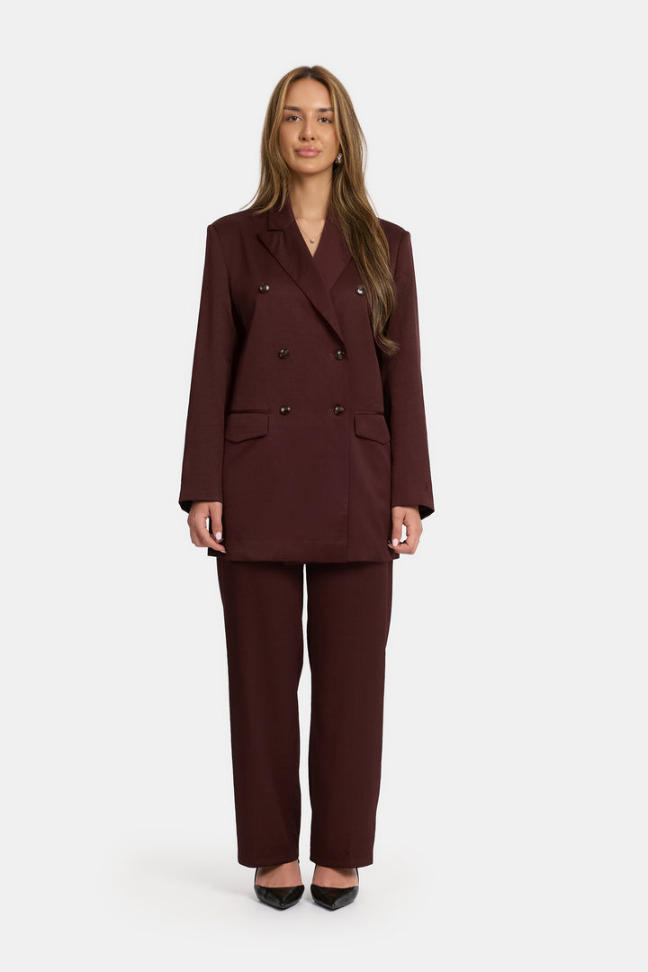Textured Pants - Burgundy