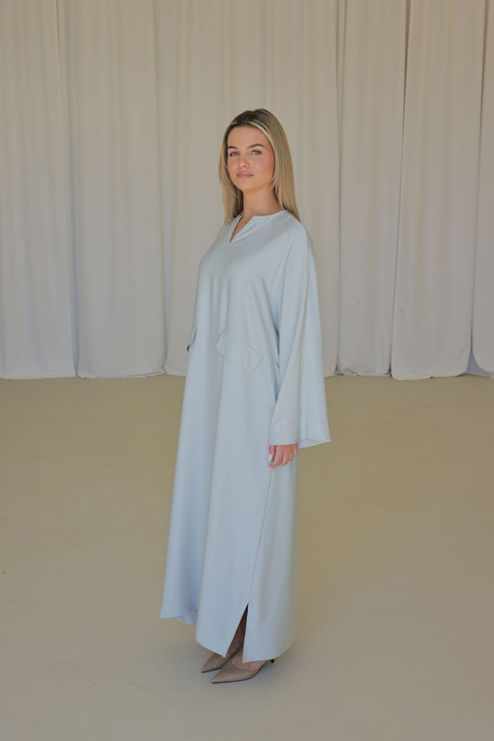CAMÉLIA Satin Dress - ICE BLUE