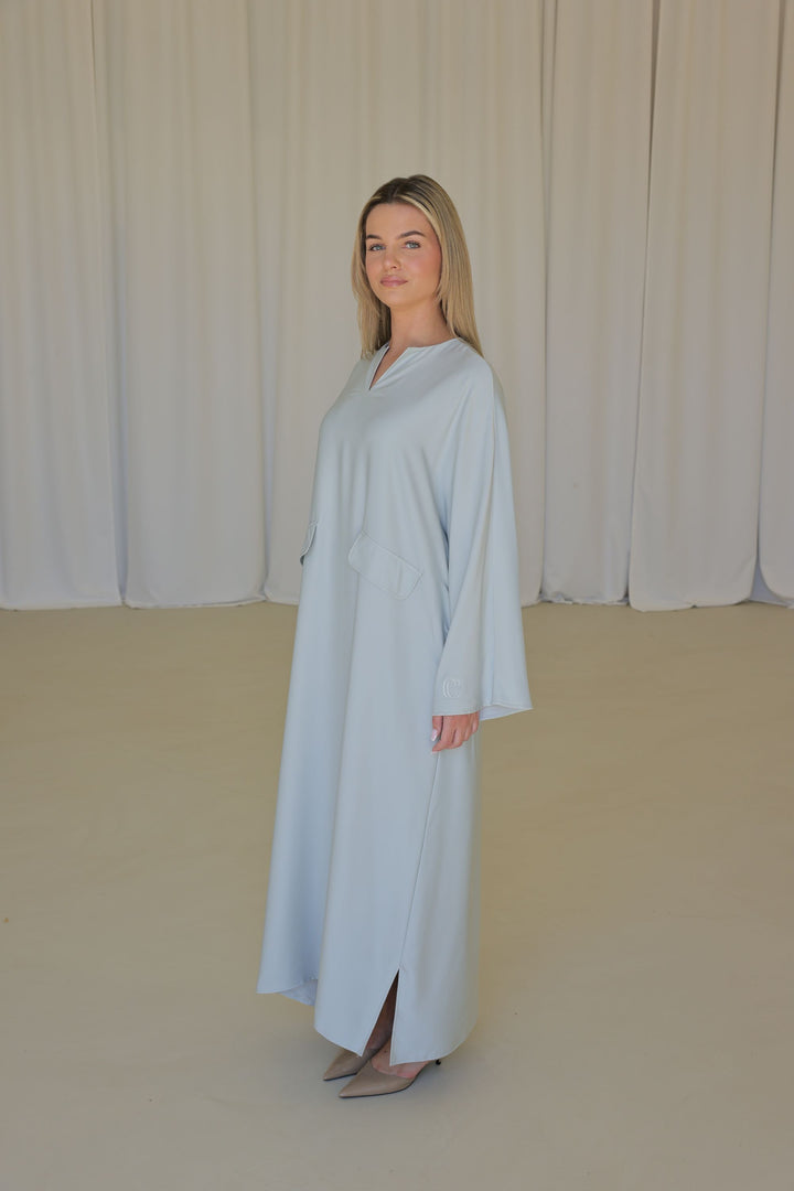 CAMÉLIA Satin Dress - ICE BLUE