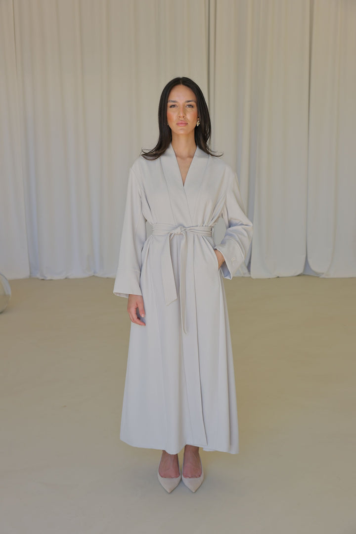 KIMONO DRESS COAT - Pearly nude