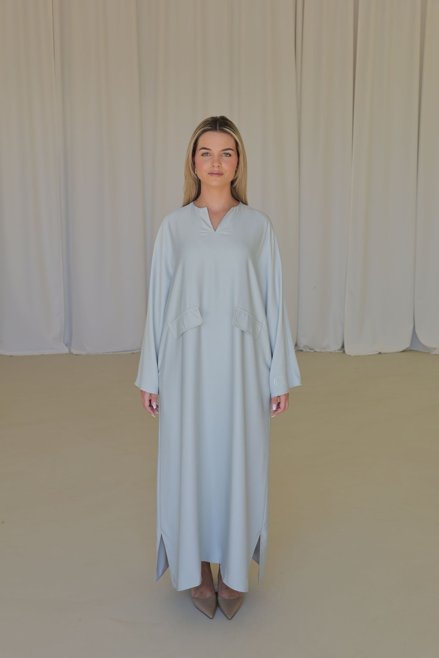 CAMÉLIA Satin Dress - ICE BLUE
