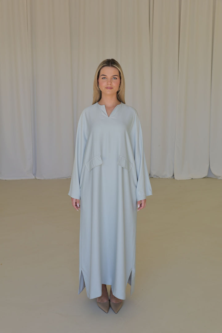 CAMÉLIA Satin Dress - ICE BLUE