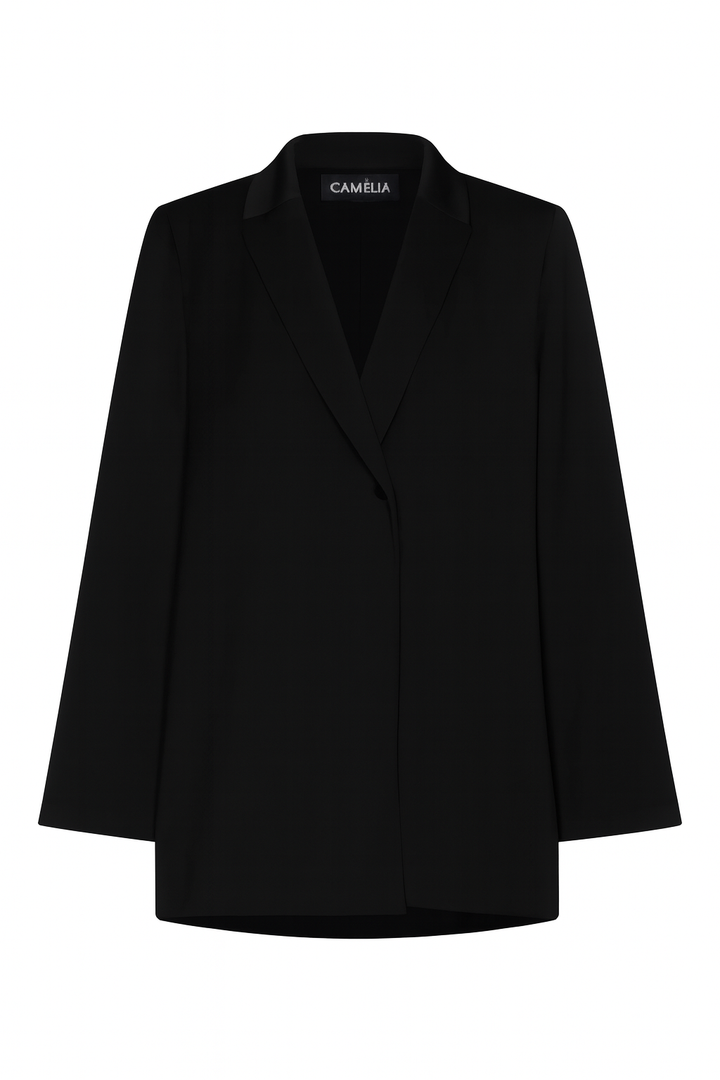 Satin Blazer - Black