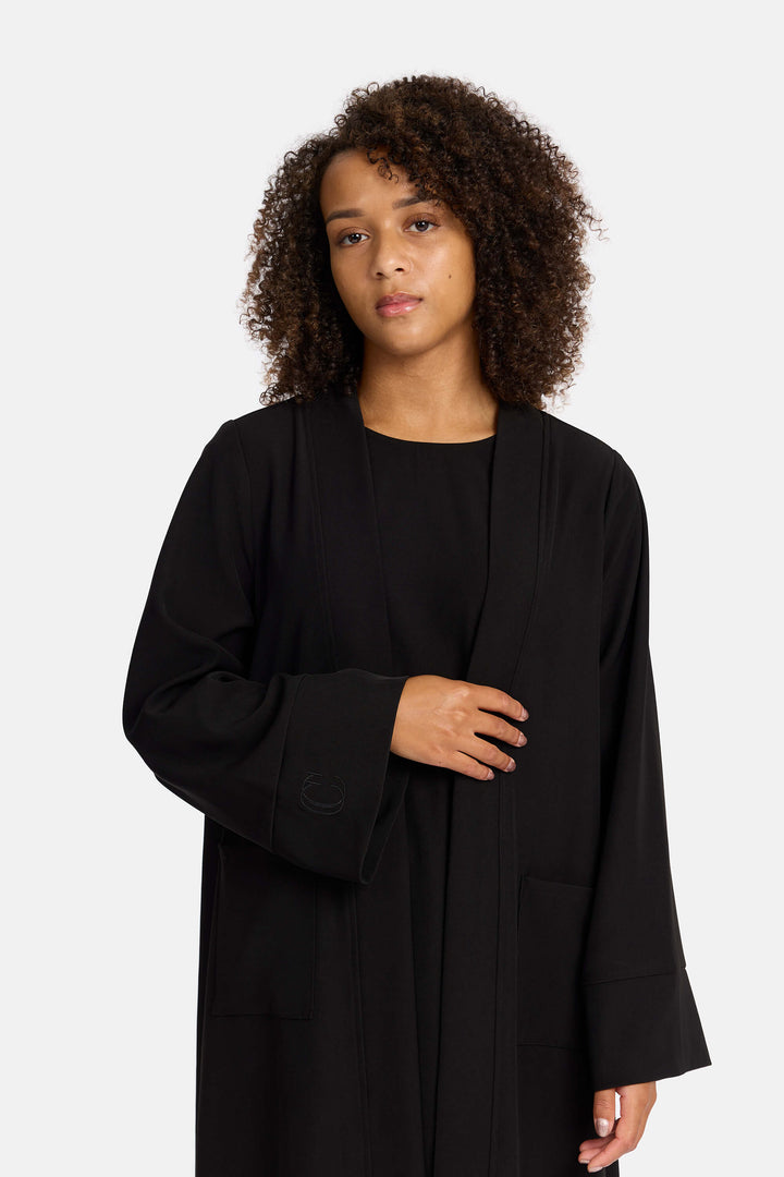 Basic Abaya with pockets-Black