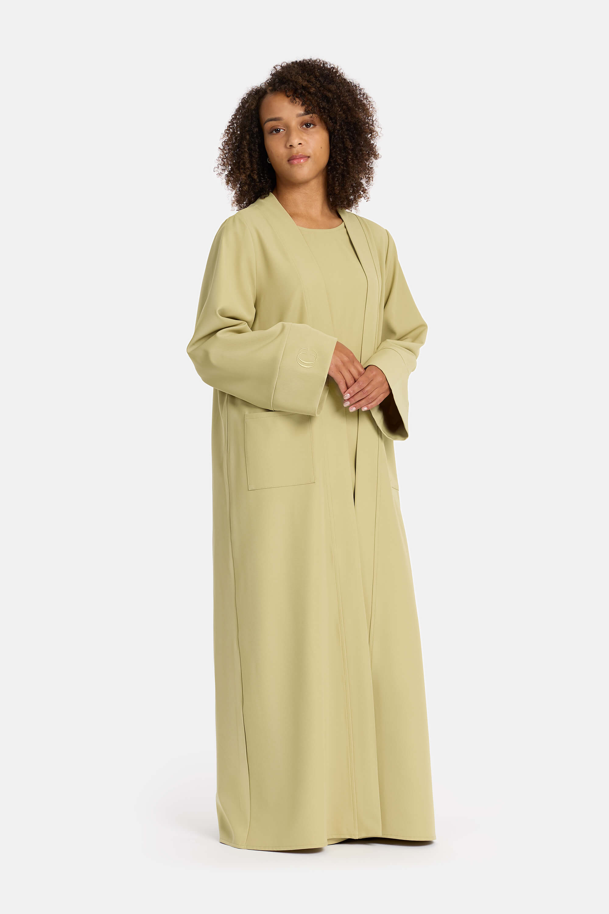 Basic Abaya with pockets- Moss green