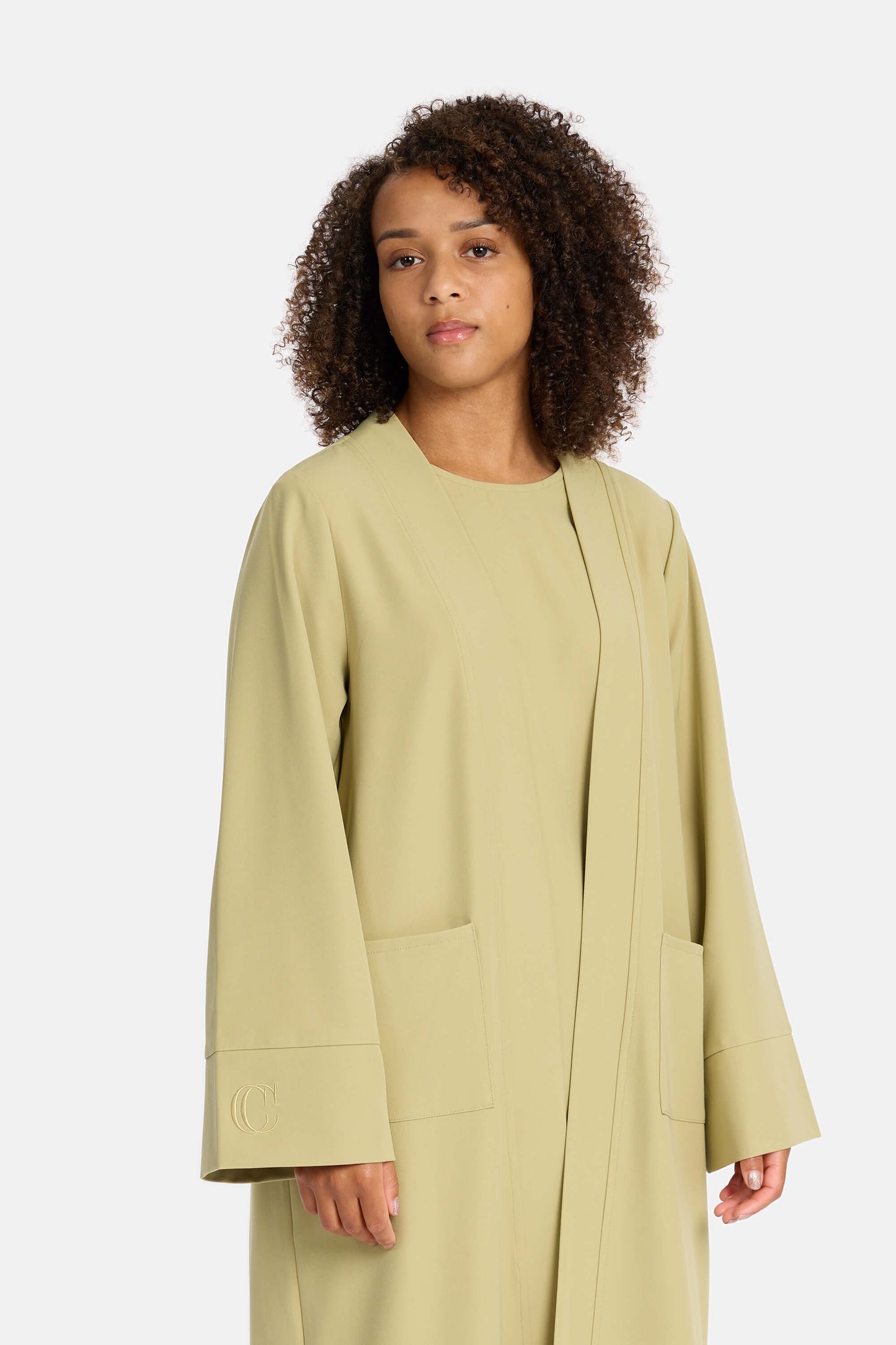 Basic Abaya with pockets- Moss green