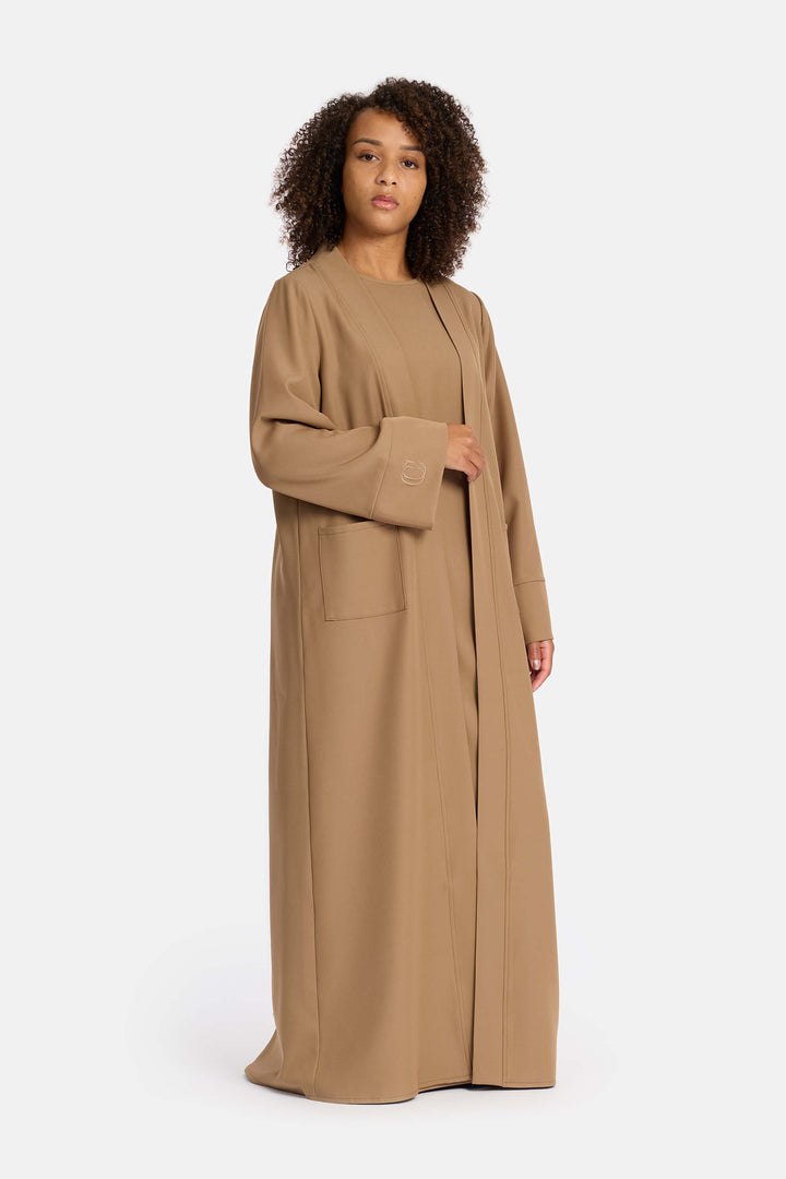 Basic Abaya with pockets- Brown