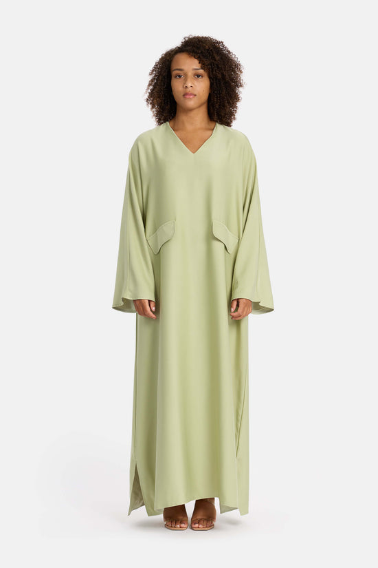 CAMÉLIA Satin Dress - Light Green