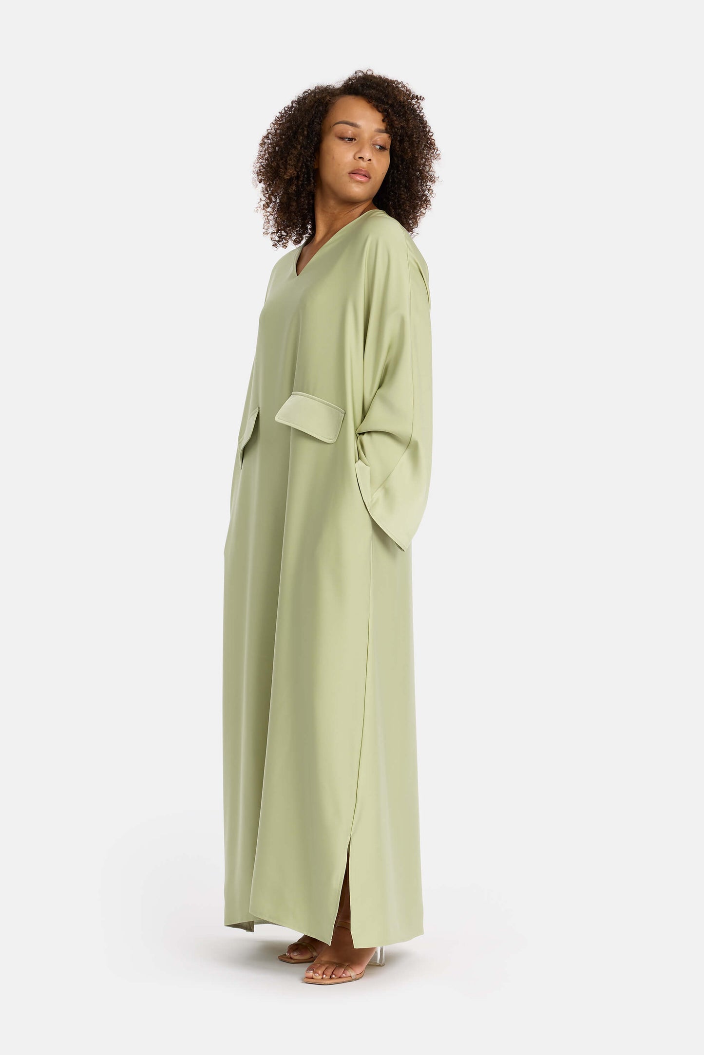 CAMÉLIA Satin Dress - Light Green