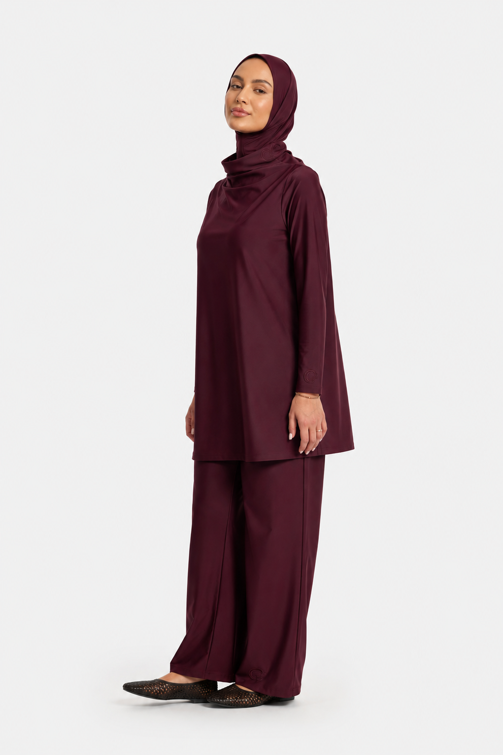 Luna Drape Burkini - Burgundy