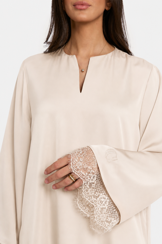 Double-Layer Lace Dress - Vanilla Silk
