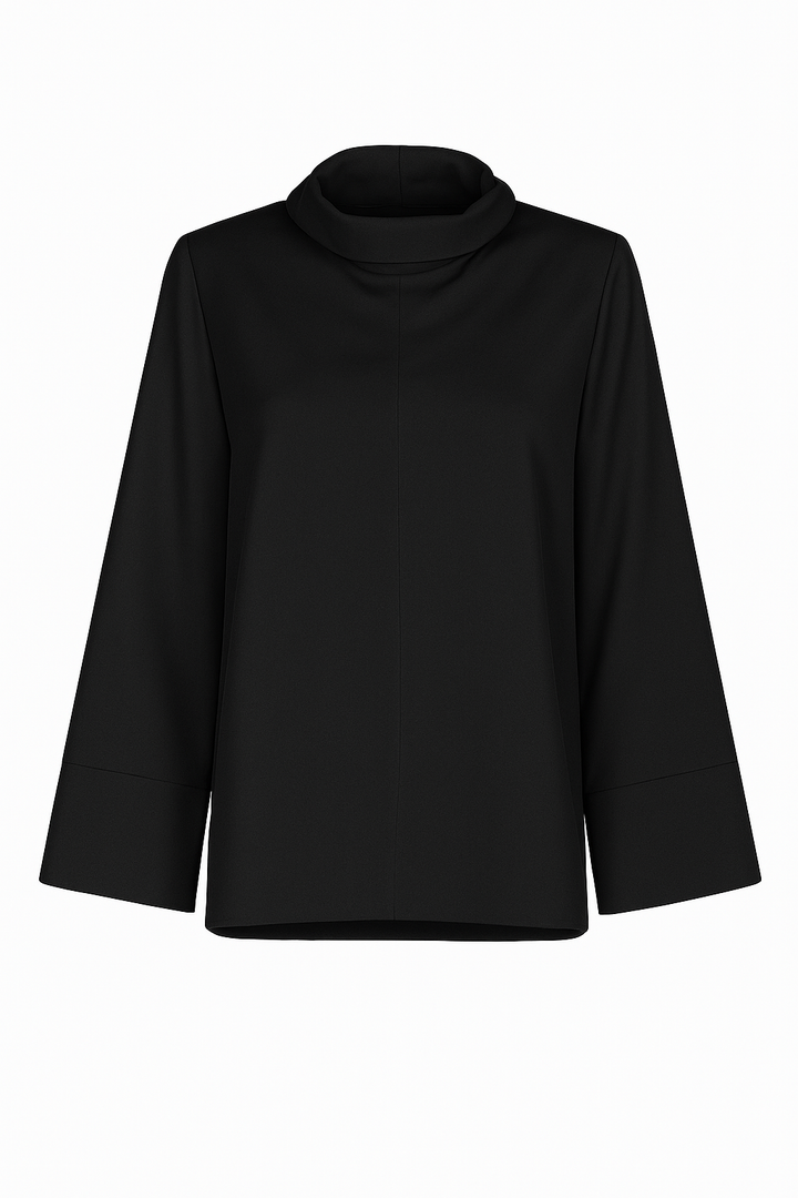The High-Neck Satin Set - Velvet Black