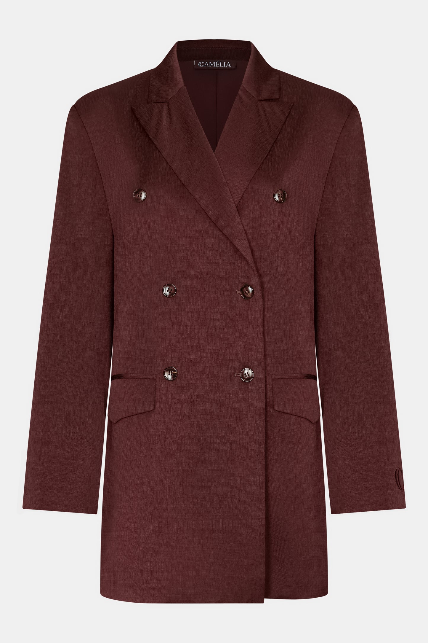 Textured Blazer - Burgundy