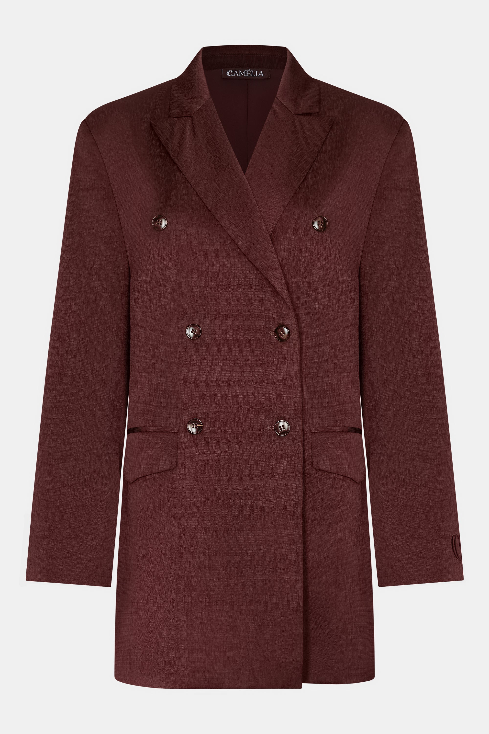 Textured Blazer - Burgundy