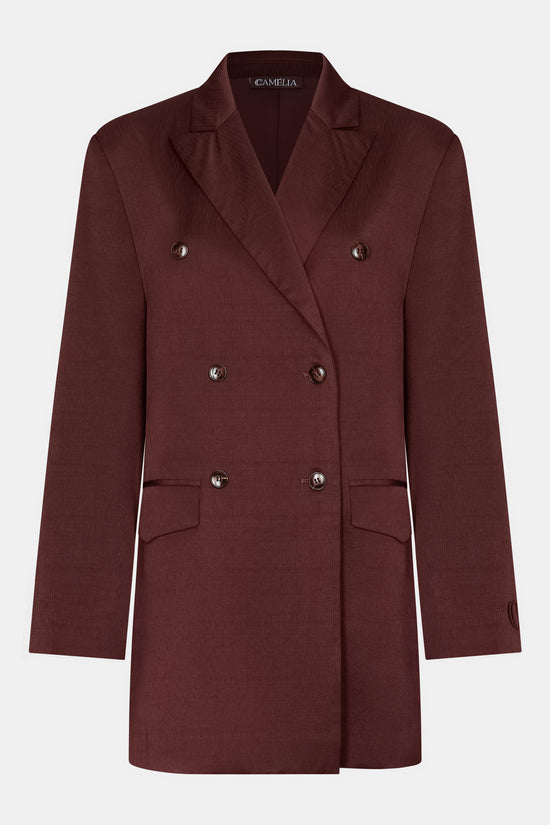 Textured Blazer - Burgundy