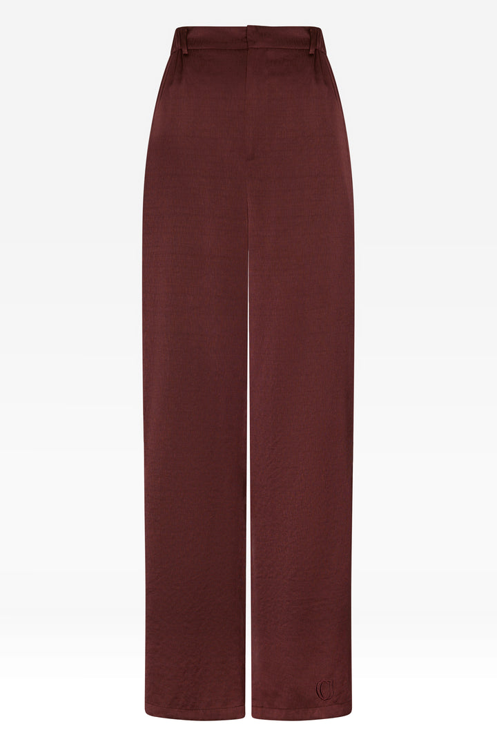 Textured Pants - Burgundy